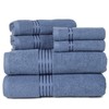 Hastings Home Hastings Home 100 Percent Cotton Hotel 6 Piece Towel Set - Light Blue 503392EVU